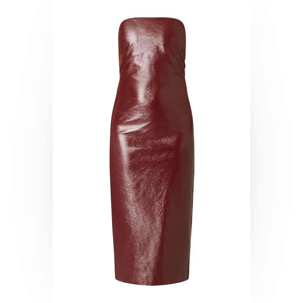 NIA Size Small Vinyl Pencil Skirt in Deep Bordeaux